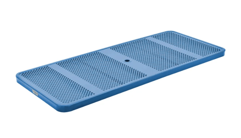 Global Industrial 6' Rectangular Picnic Table Perforated Metal Blue (GLB - 694553BL) - SchoolOutlet