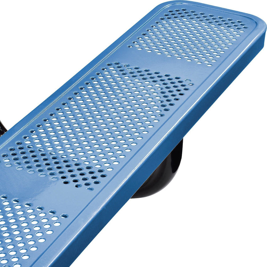 Global Industrial 6' Rectangular Picnic Table Perforated Metal Blue (GLB - 694553BL) - SchoolOutlet