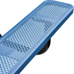 Global Industrial 6' Rectangular Picnic Table Perforated Metal Blue (GLB - 694553BL) - SchoolOutlet