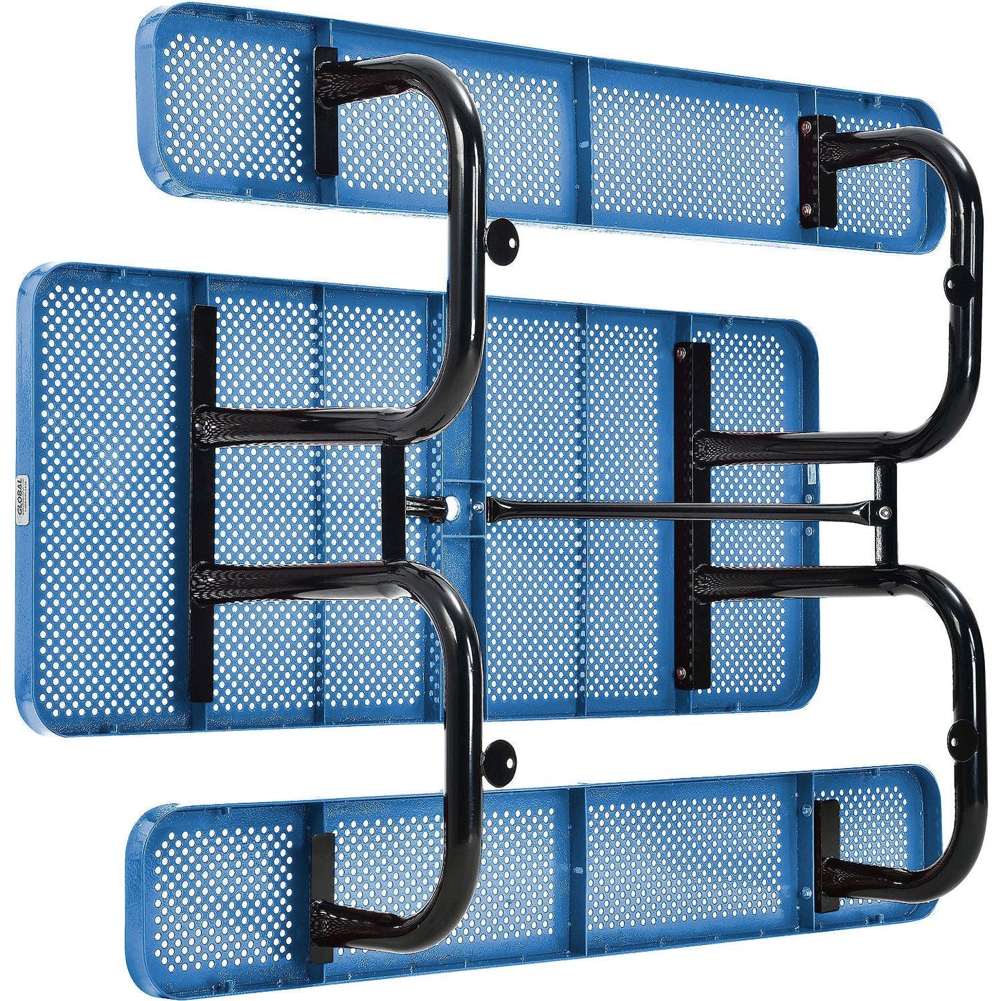 Global Industrial 6' Rectangular Picnic Table Perforated Metal Blue (GLB - 694553BL) - SchoolOutlet