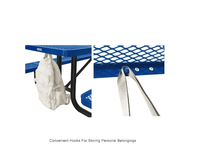 Global Industrial 6' Rectangular Picnic Table Perforated Metal Blue (GLB - 694553BL) - SchoolOutlet