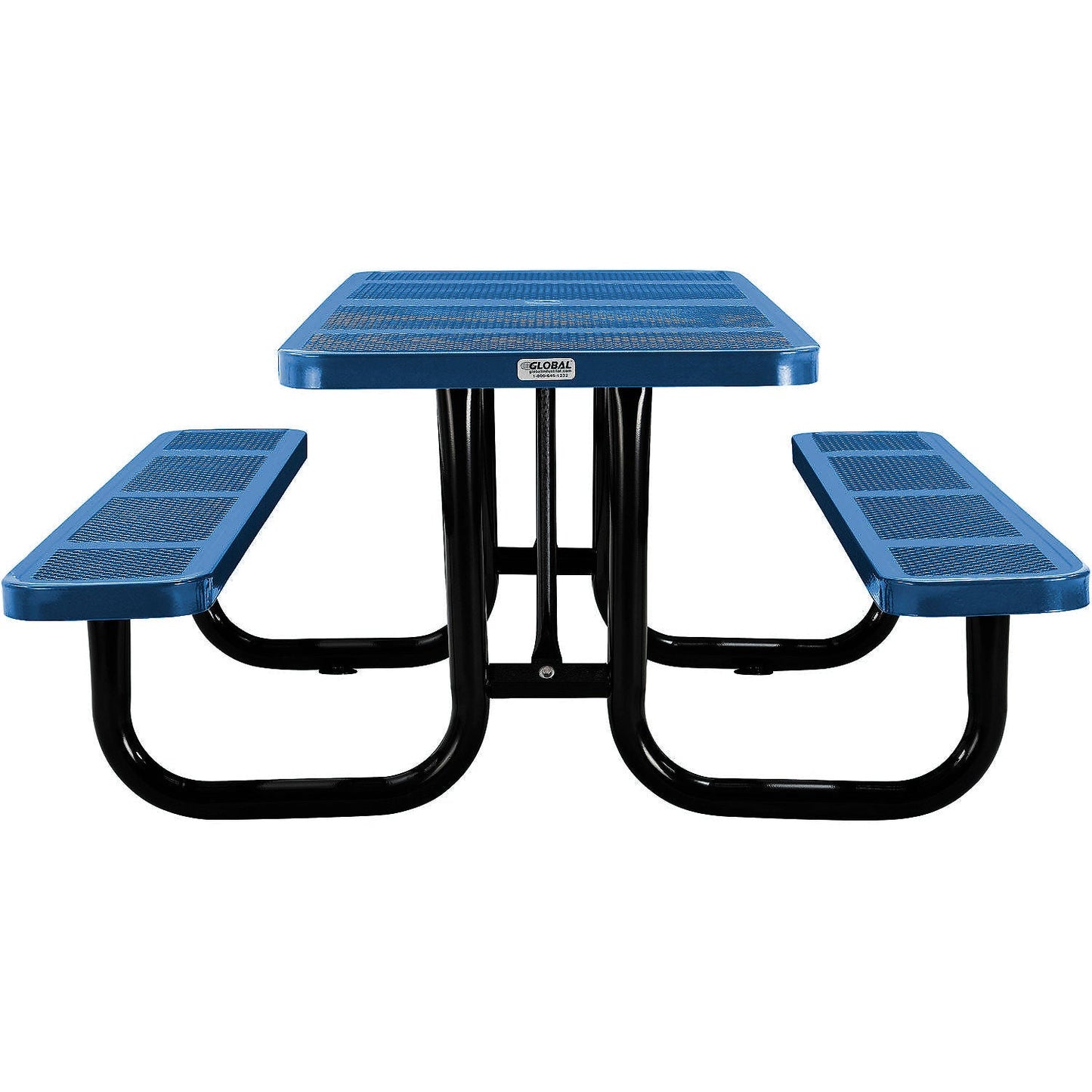 Global Industrial 6' Rectangular Picnic Table Perforated Metal Blue (GLB - 694553BL) - SchoolOutlet