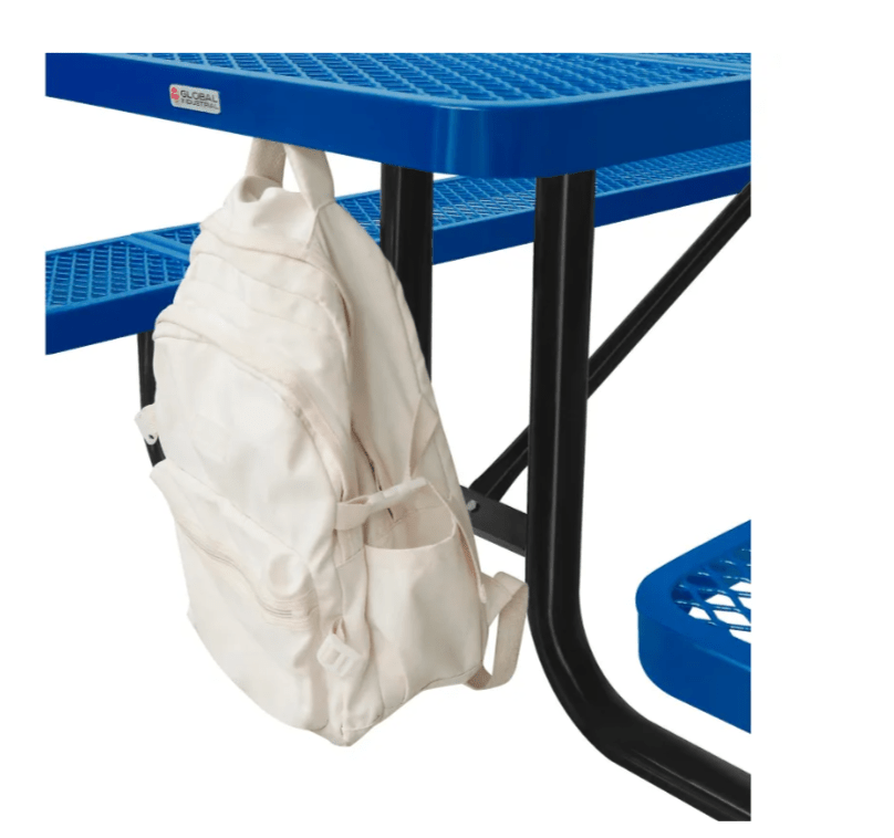 Global Industrial 6' Rectangular Picnic Table Perforated Metal Blue (GLB - 694553BL) - SchoolOutlet