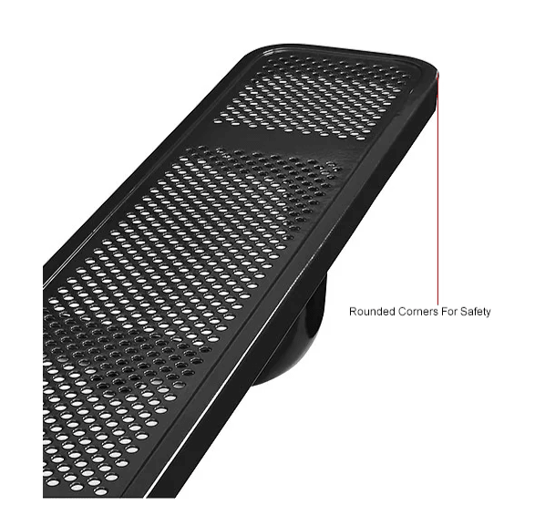 Global Industrial 8' Rectangular Picnic Table, Perforated Metal, Black (GLB - 694555BK) - SchoolOutlet