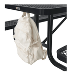 Global Industrial 8' Rectangular Picnic Table, Perforated Metal, Black (GLB - 694555BK) - SchoolOutlet