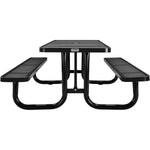 Global Industrial 8' Rectangular Picnic Table, Perforated Metal, Black (GLB - 694555BK) - SchoolOutlet