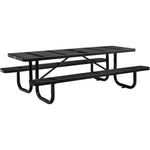 Global Industrial 8' Rectangular Picnic Table, Perforated Metal, Black (GLB - 694555BK) - SchoolOutlet