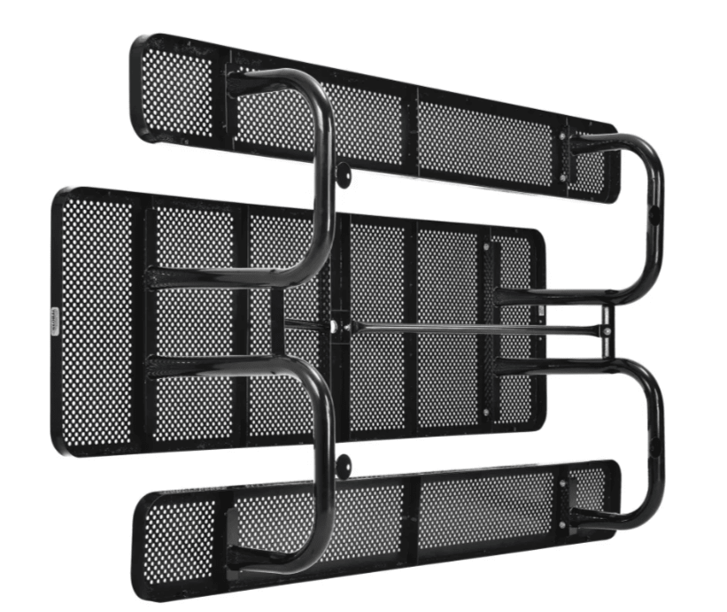 Global Industrial 8' Rectangular Picnic Table, Perforated Metal, Black (GLB - 694555BK) - SchoolOutlet