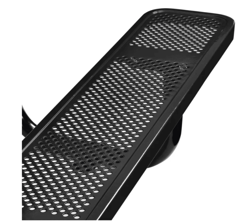 Global Industrial 8' Rectangular Picnic Table, Perforated Metal, Black (GLB - 694555BK) - SchoolOutlet