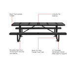 Global Industrial 8' Rectangular Picnic Table, Perforated Metal, Black (GLB - 694555BK) - SchoolOutlet