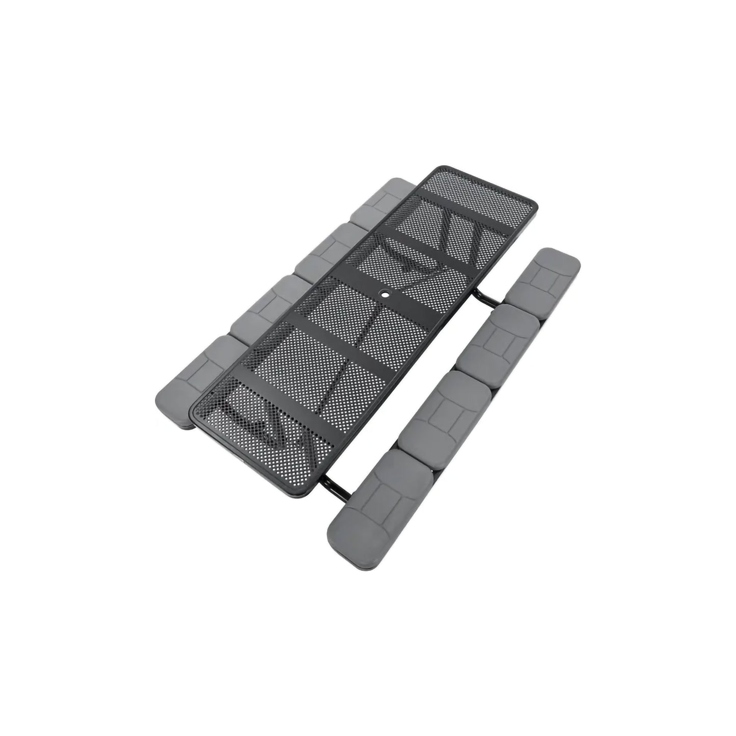 Global Industrial 8' Rectangular Picnic Table w/ Seat Cushions, Perforated Metal, Black (GLB - 694555BKS) - SchoolOutlet