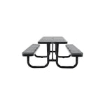 Global Industrial 8' Rectangular Picnic Table w/ Seat Cushions, Perforated Metal, Black (GLB - 694555BKS) - SchoolOutlet