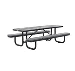 Global Industrial 8' Rectangular Picnic Table w/ Seat Cushions, Perforated Metal, Black (GLB - 694555BKS) - SchoolOutlet