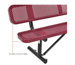 Global Industrial 6' Outdoor Steel Picnic Bench w/ Backrest Perforated Metal (GLB - 694557) - SchoolOutlet