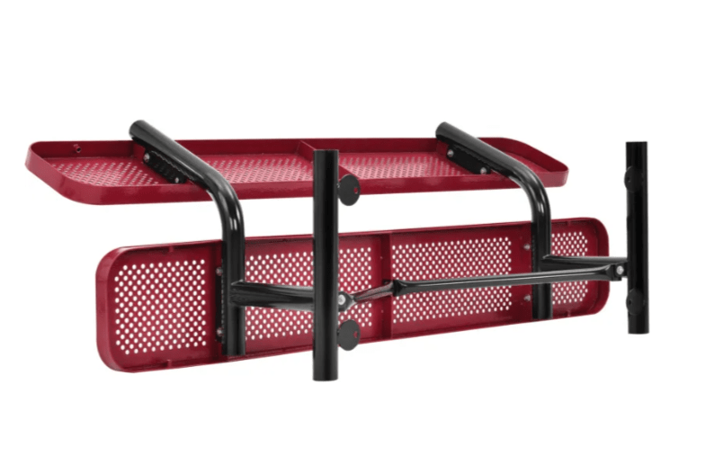 Global Industrial 6' Outdoor Steel Picnic Bench w/ Backrest Perforated Metal (GLB - 694557) - SchoolOutlet
