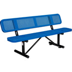Global Industrial 6' Outdoor Steel Picnic Bench w/ Backrest Perforated Metal (GLB - 694557) - SchoolOutlet