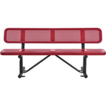 Global Industrial 6' Outdoor Steel Picnic Bench w/ Backrest Perforated Metal (GLB - 694557) - SchoolOutlet