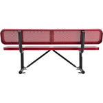 Global Industrial 6' Outdoor Steel Picnic Bench w/ Backrest Perforated Metal (GLB - 694557) - SchoolOutlet