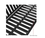 Global Industrial 4' Outdoor Bench with Back, Vertical Steel Slat (GLB - 694853) - SchoolOutlet