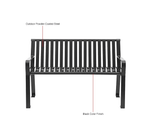 Global Industrial 4' Outdoor Bench with Back, Vertical Steel Slat (GLB - 694853) - SchoolOutlet