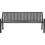 Global Industrial 6' Outdoor Bench with Back, Vertical Steel Slat (GLB - 694854) - SchoolOutlet