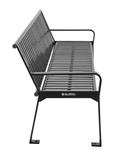 Global Industrial 6' Outdoor Bench with Back, Vertical Steel Slat (GLB - 694854) - SchoolOutlet