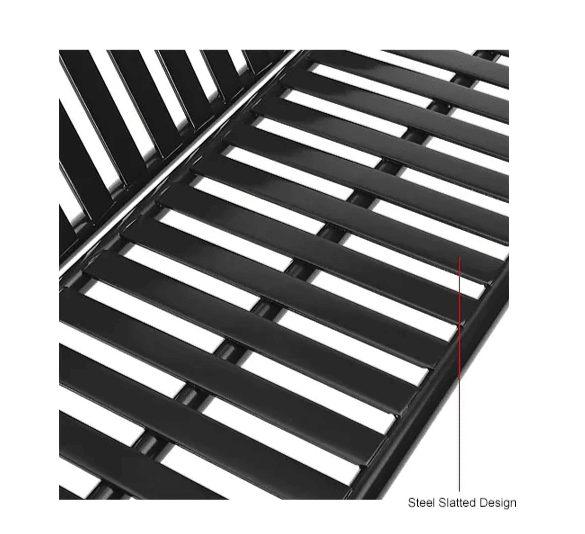 Global Industrial 6' Outdoor Bench with Back, Vertical Steel Slat (GLB - 694854) - SchoolOutlet