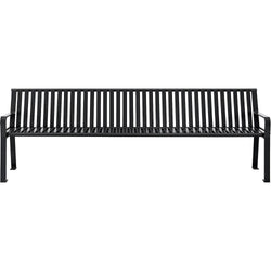 Global Industrial 8' Outdoor Bench with Back, Vertical Steel Slat (GLB-694855)