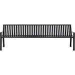 Global Industrial 8' Outdoor Bench with Back, Vertical Steel Slat (GLB - 694855) - SchoolOutlet