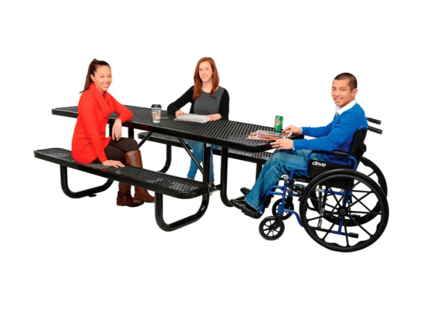 Global Industrial 8' Picnic Table, ADA Compliant, Expanded Metal (GLB - 695289) - SchoolOutlet