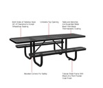 Global Industrial 8' Picnic Table, ADA Compliant, Expanded Metal (GLB - 695289) - SchoolOutlet