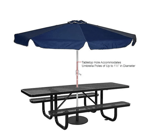 Global Industrial 8' Picnic Table, ADA Compliant, Expanded Metal (GLB - 695289) - SchoolOutlet