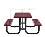 Global Industrial 4' Rectangular Picnic Table Expanded Metal (GLB - 695485) - SchoolOutlet
