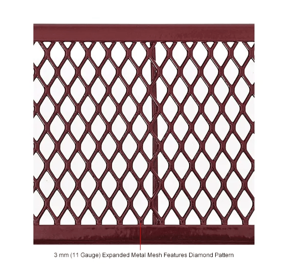 Global Industrial 4' Rectangular Picnic Table Expanded Metal (GLB - 695485) - SchoolOutlet