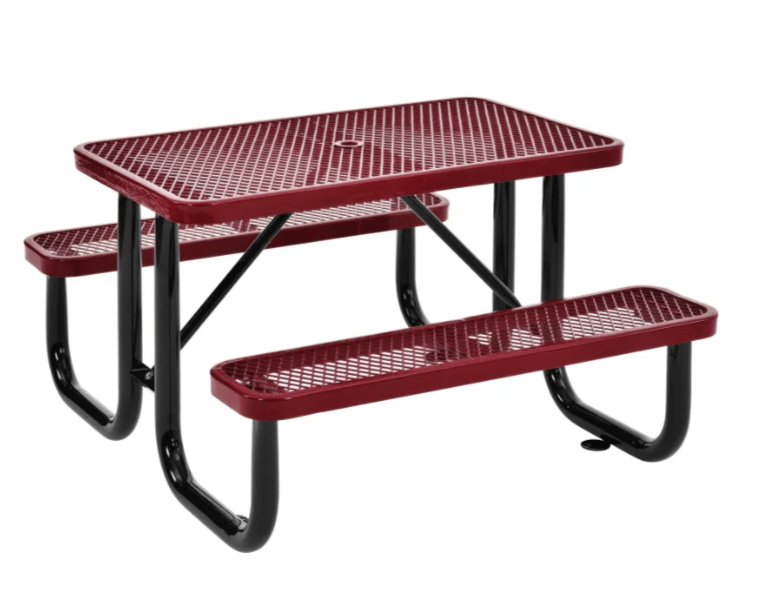 Global Industrial 4' Rectangular Picnic Table Expanded Metal (GLB - 695485) - SchoolOutlet