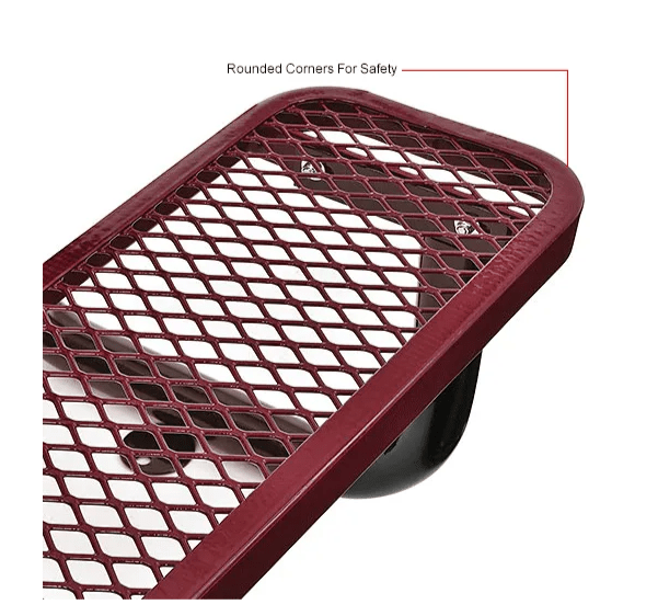 Global Industrial 4' Rectangular Picnic Table Expanded Metal (GLB - 695485) - SchoolOutlet
