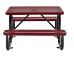 Global Industrial 4' Rectangular Picnic Table Expanded Metal (GLB - 695485) - SchoolOutlet