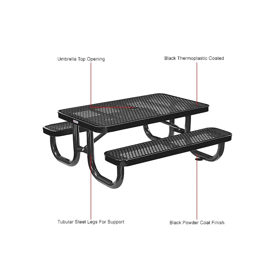 Global Industrial 4' Rectangular Kids Picnic Table, Expanded Metal (GLB - 695485K) - SchoolOutlet