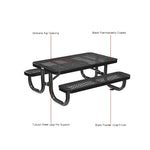 Global Industrial 4' Rectangular Kids Picnic Table, Expanded Metal (GLB - 695485K) - SchoolOutlet