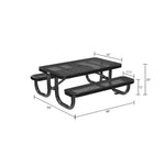 Global Industrial 4' Rectangular Kids Picnic Table, Expanded Metal (GLB - 695485K) - SchoolOutlet