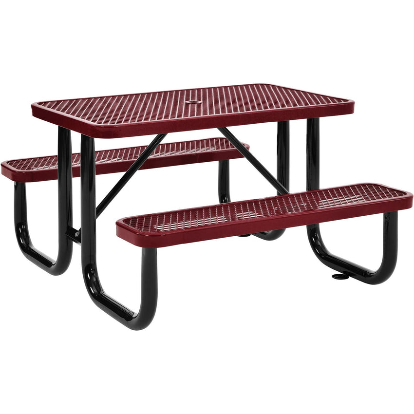 Global Industrial 4' Rectangular Picnic Table Expanded Metal (GLB - 695485) - SchoolOutlet