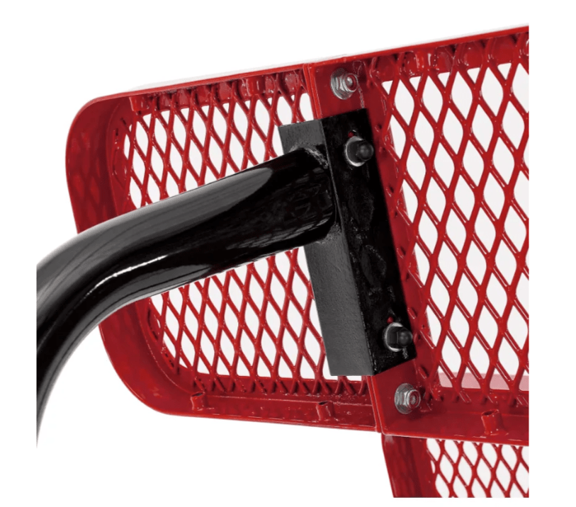 Global Industrial 36" Square Picnic Table Expanded Metal Red (GLB - 695501RD) - SchoolOutlet