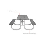 Global Industrial 6' Rectangular Picnic Table, Recycled Plastic (GLB - 6955XX) - SchoolOutlet