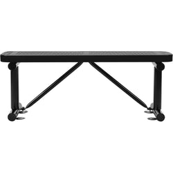 Global Industrial 4' Outdoor Steel Flat Bench Perforated Metal Black (GLB-695742BK)