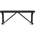 Global Industrial 4' Outdoor Steel Flat Bench Perforated Metal Black (GLB - 695742BK) - SchoolOutlet