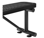 Global Industrial 4' Outdoor Steel Flat Bench Perforated Metal Black (GLB - 695742BK) - SchoolOutlet