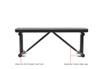 Global Industrial 4' Outdoor Steel Flat Bench Perforated Metal Black (GLB - 695742BK) - SchoolOutlet