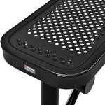 Global Industrial 4' Outdoor Steel Flat Bench Perforated Metal Black (GLB - 695742BK) - SchoolOutlet