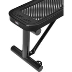 Global Industrial 4' Outdoor Steel Flat Bench Perforated Metal Black (GLB - 695742BK) - SchoolOutlet