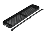 Global Industrial 4' Outdoor Steel Flat Bench Perforated Metal Black (GLB - 695742BK) - SchoolOutlet